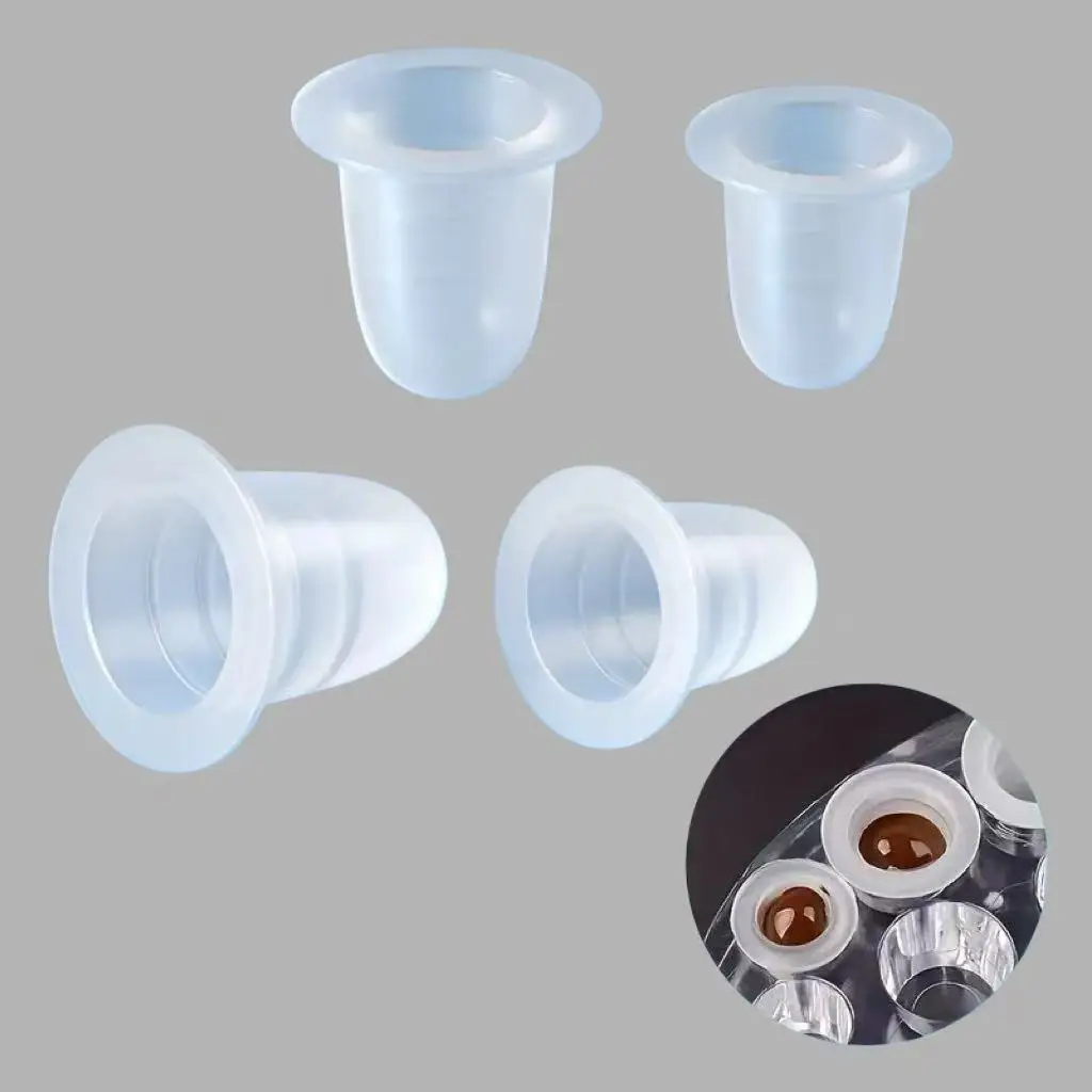 100pcs Tattoo Cup Makeup Holder, Silicone Pigment Cups, Ink Cups, Silicone Pigment Cups, Pigment Tattoo Ink Caps Cups Accessorie