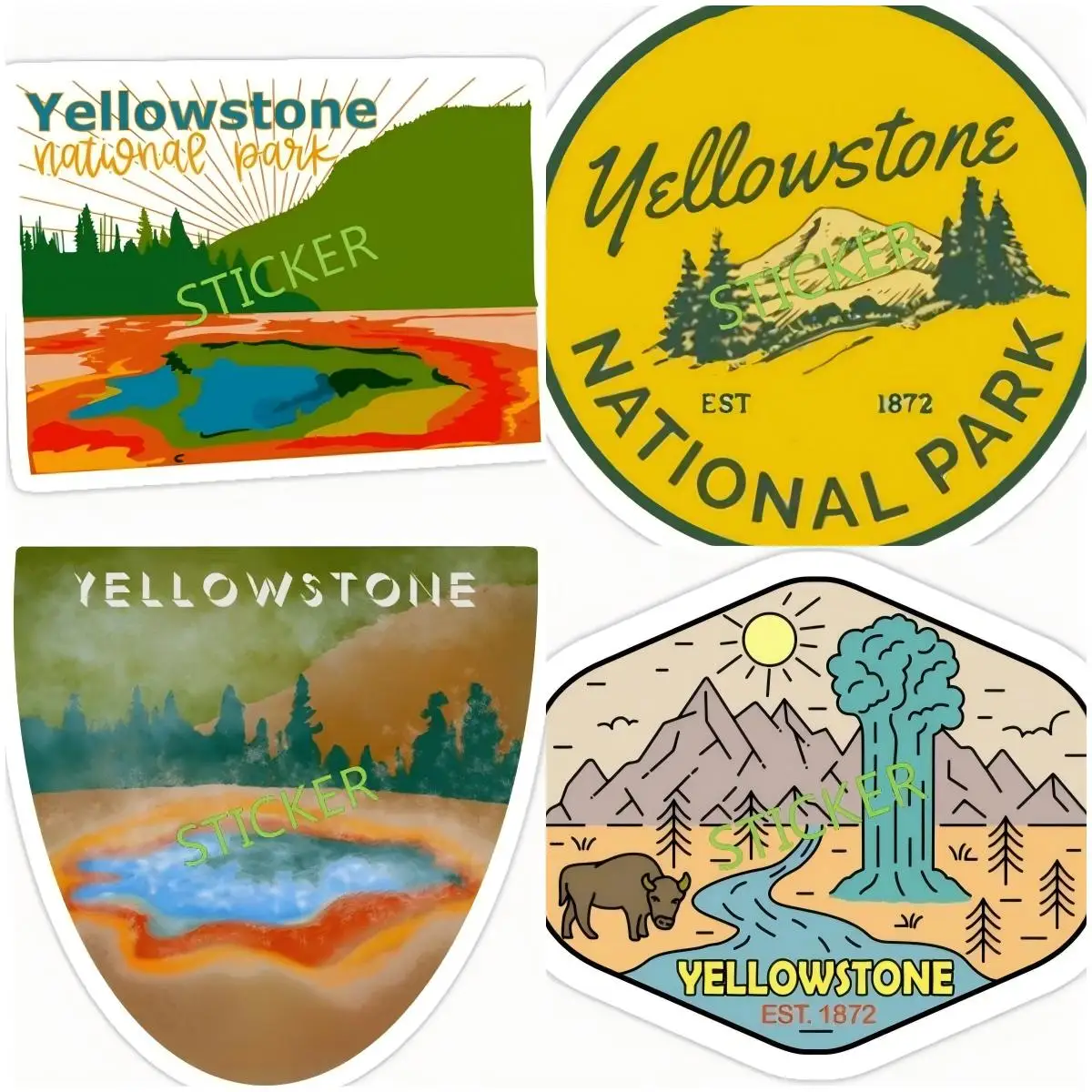 

Yellowstone National Park Car Sticker Motorcycle Decal Furry Vinyl Rear Windshield Trunk Decal Car Accessories