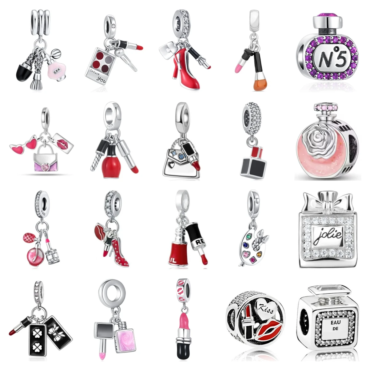 

Новые красные подвески для губной помады, милые бусины, бабочки, духи для девочек, оригинальные подвески, подходят для браслета, подвески, изготовление женских ювелирных изделий