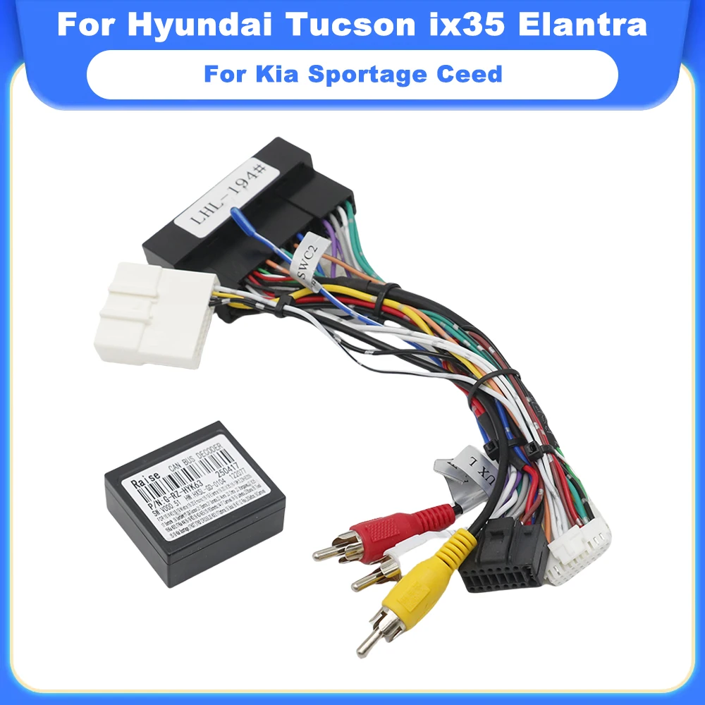 CANBus สายไฟ 16 พินสําหรับ Hyundai Tucson Ix35 Elantra Santa Fe Kia Sportage Ceed รถ Android สายอะแดปเตอร์