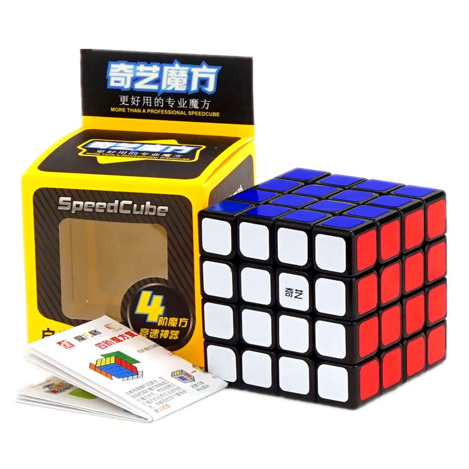 Qiyi-Cube magique professionnel de vitesse pour enfant, puzzle de vitesse noir et collant, 4x4, 5x5, 6x6, 7x7, 6x6x6, cadeau