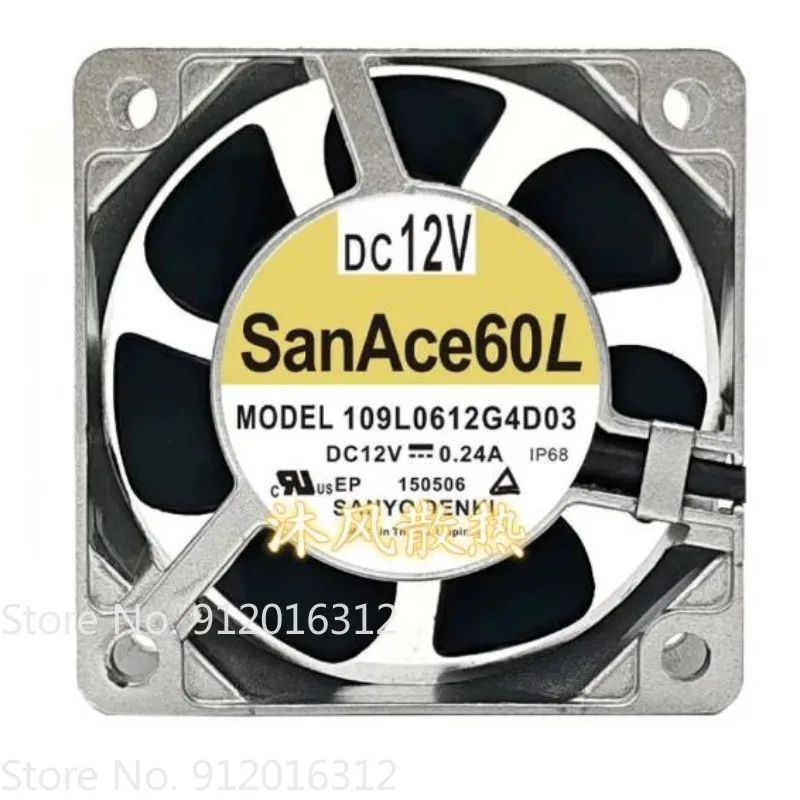 New Cooler Fan for Sanyo 109L0612G4D03 6cm 3-wire 12V 0.24A High Temperature Resistance Cooling Fan 60*60*25MM