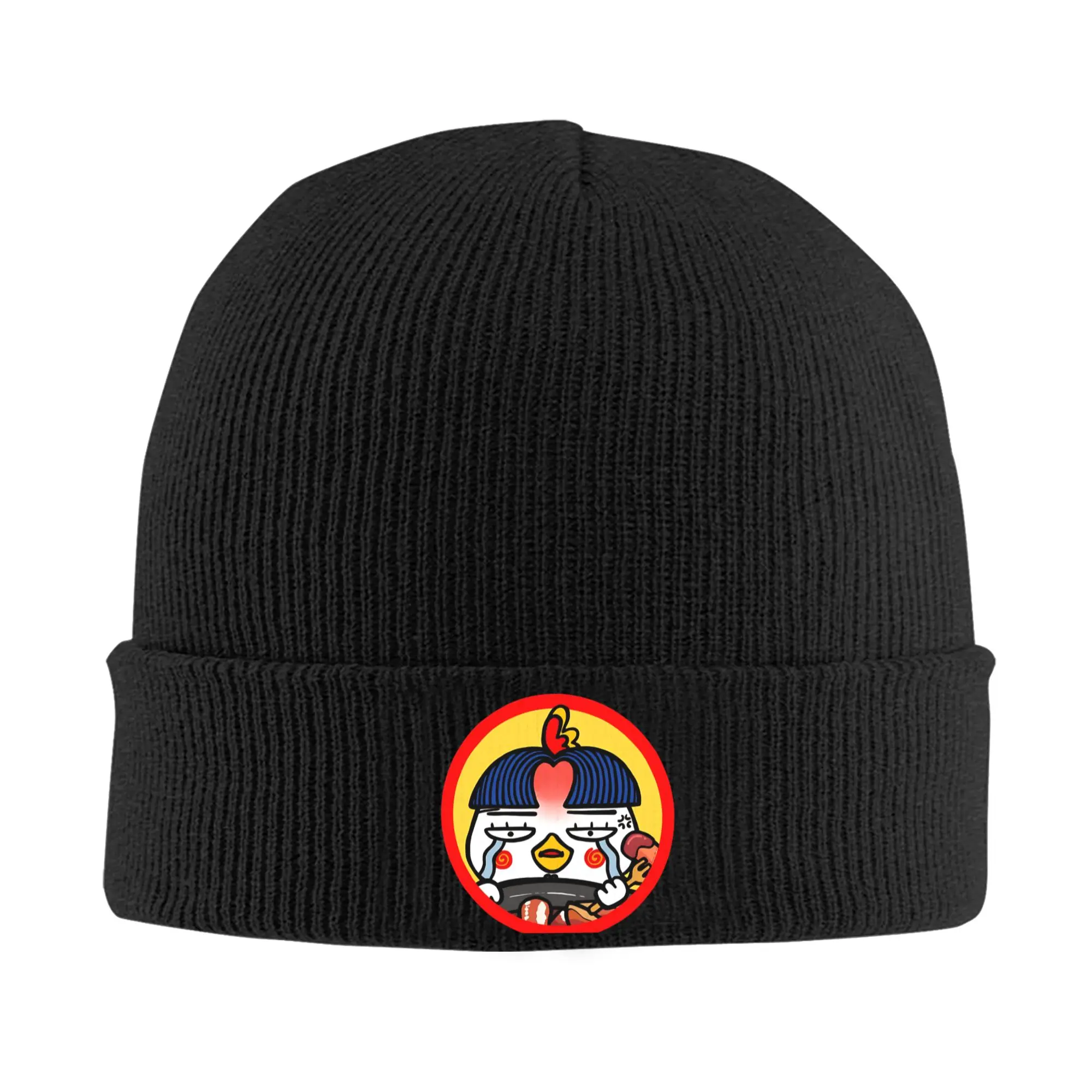 Buldak-gorro de fideos con sabor a pollo caliente, gorros para adultos, Unisex, Vintage, Kpop, gorro de punto, gorros térmicos elásticos con patrón de invierno