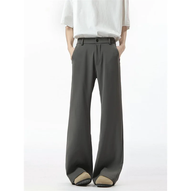 

American Style Trendy Cool Wide-Leg Slightly Flared Men's Loose Draped Casual Suit Pants