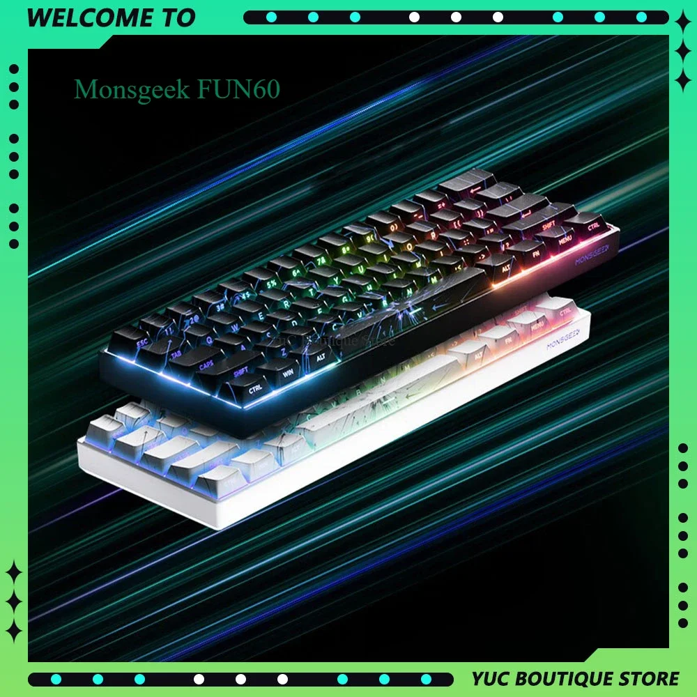 Monsgeek FUN60/FUN60 Pro Magnetic Switch Mechanical Keyboard Gaming E-sports Dual 8K Return Rate Customized Gamer PC Accessories