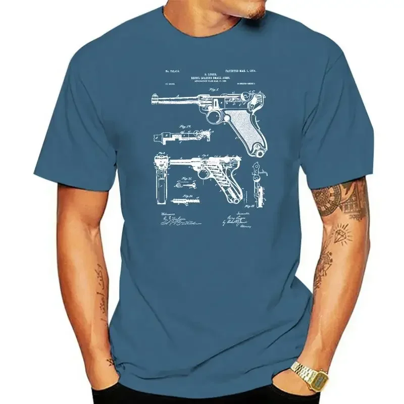 Gun Enthusiast Vintage Handgun Military Gift Tee 2024 Cool WW2 Luger Pistol Shirt WW2 Shirt  graphic t shirts clothing oversized