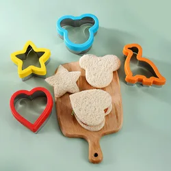 12/4 PCS Stainless Steel Dinosaur Sandwich Mold Heart Shaped Biscuit Toast Sandwich Bread Cutting Machine DIY Baking Mold