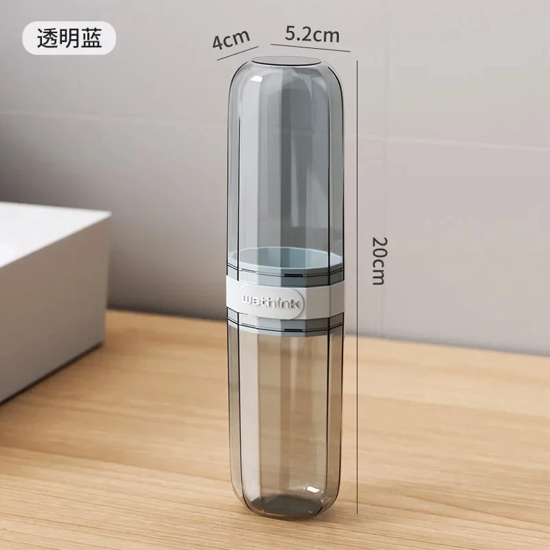 Portable Clear Toothbrush Travel Case, Hard Shell All-in-One Organizer for Business Trips Gym & Commute, Hygienic Secure Design
