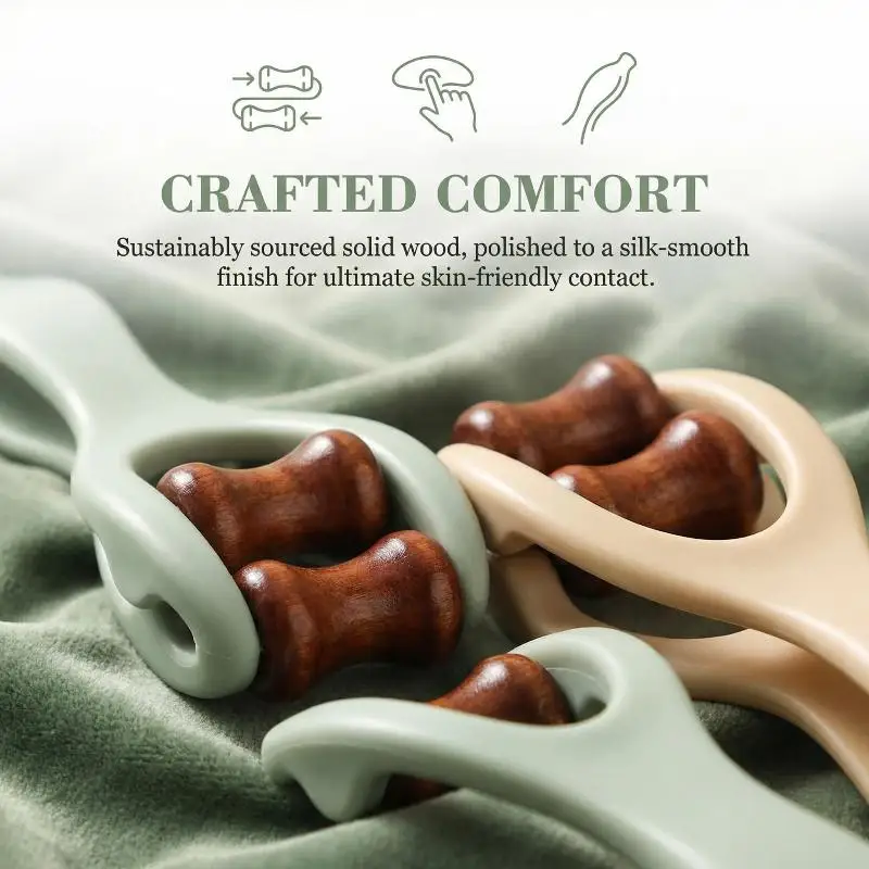 Wooden Hand Massager Tool for Arthritis and Carpal Tunnel Portable Finger Pain Relief Roller for Office Home