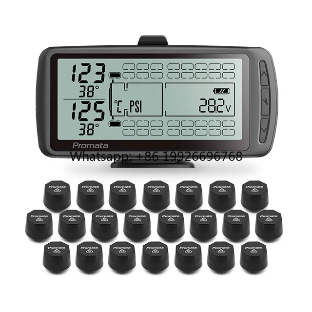 

Универсальная беспроводная система контроля давления в шинах для грузовиков (TPMS) на 8 датчиков с ЖК-дисплеем