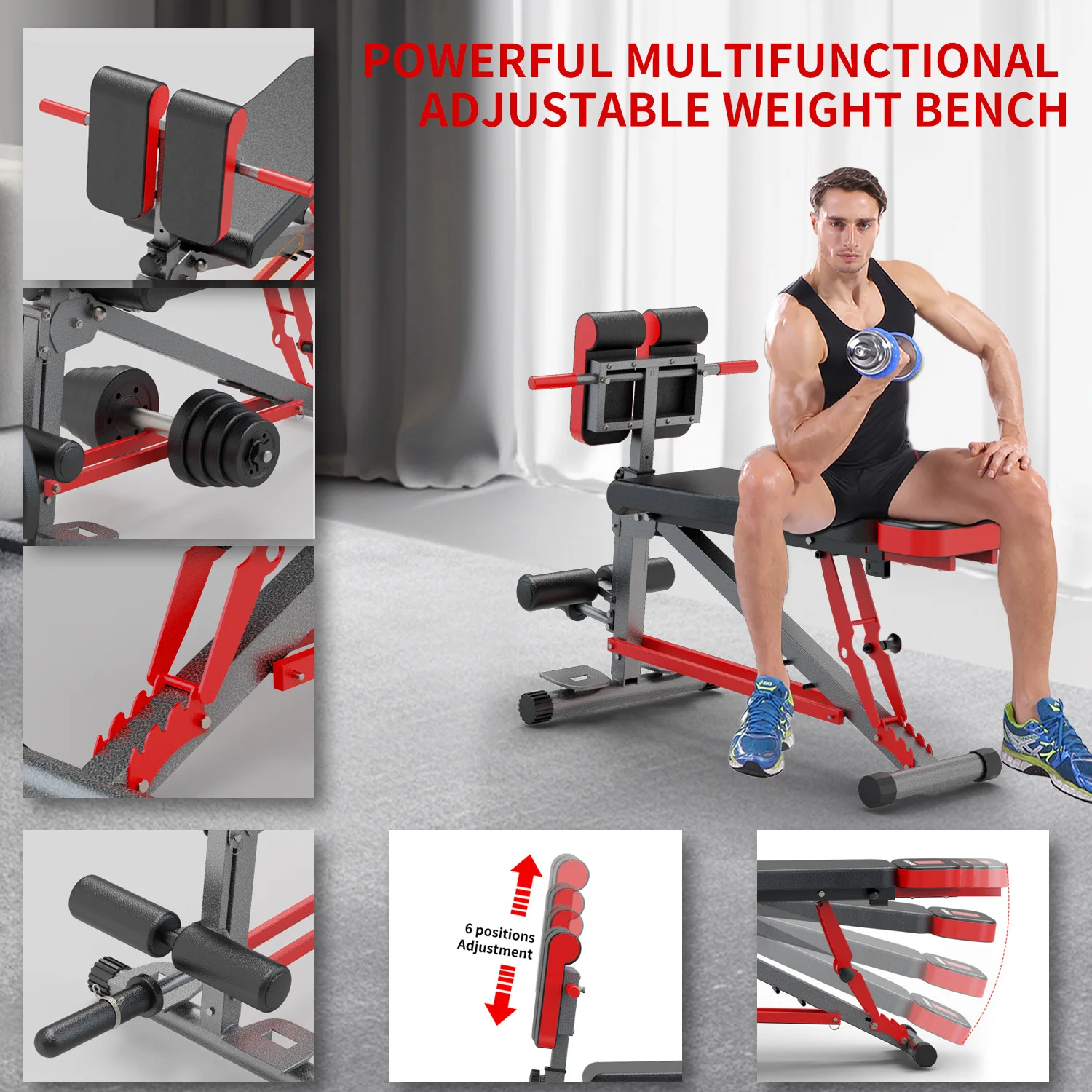 Multifunctional Roman Chair, Household Sit Up Dumbbell Stool, Goat Push Up Fitness Equipment, New