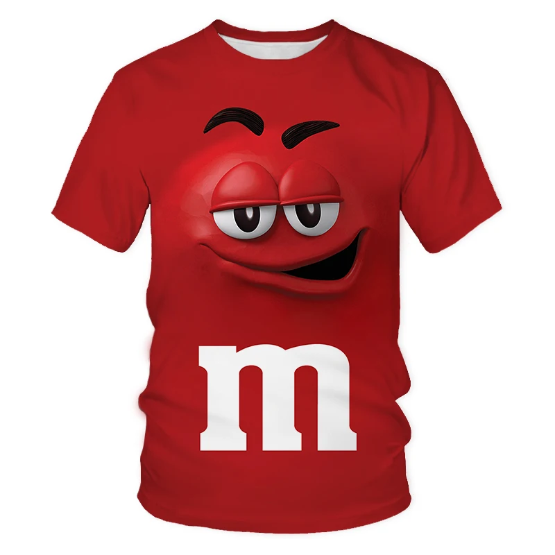 

Cute Cartoon Candy Men's and Women's 3D Printed T-shirt Harajuku Street Hip Hop Fun Round Neck Short Sleeve