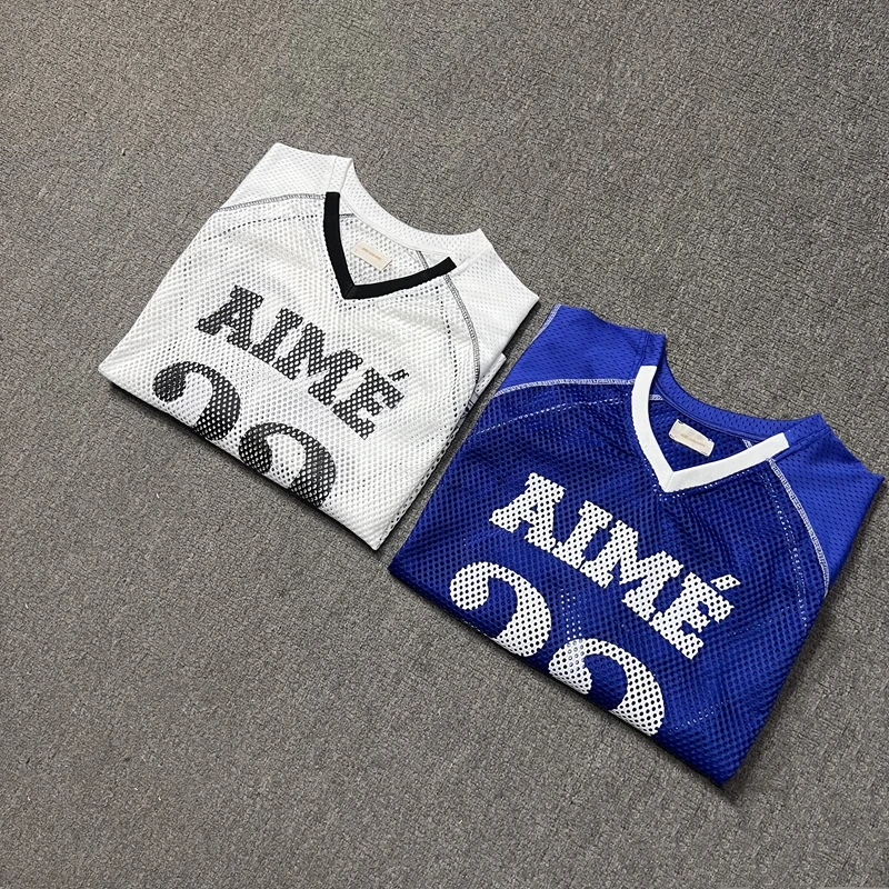 تي شيرت American Casual Me Outdoor Wear Youth Trend Summer V-ne ort Sve تي شيرت فضفاض مناسب من القطن الخالص مطبوع أنيق