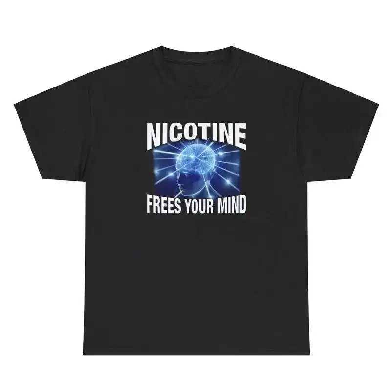 Nic tine Frees Your Mind T Shirt Funny Vaping Nic Pouches Weirdcore Humor Tee