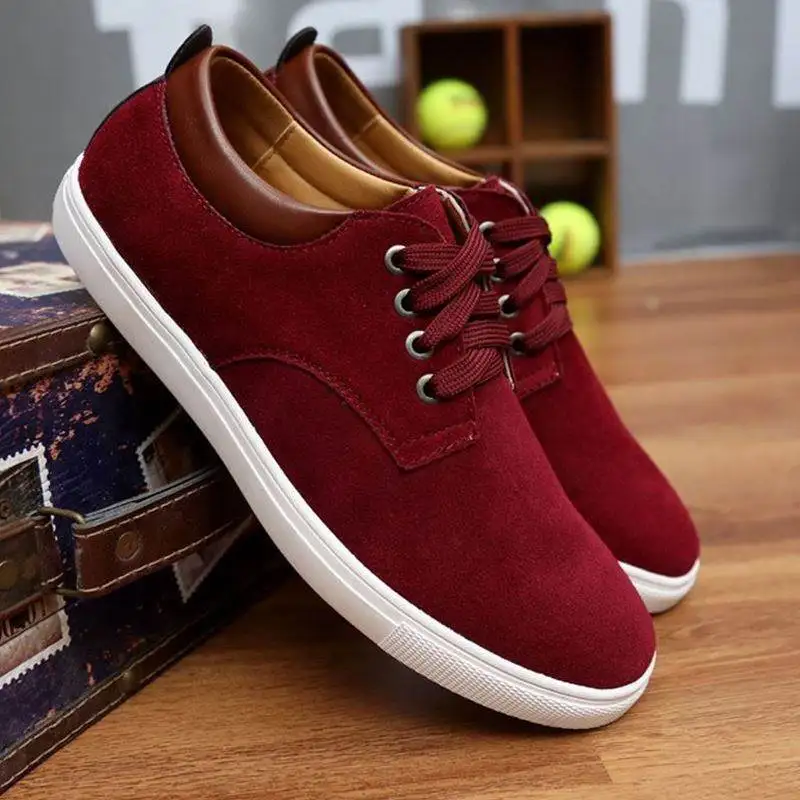 

Large Size Men's Casual oes Sneakers Comfortable Low Top round Toe Rubber Outsole Breathable Leather Inner Liner Spor