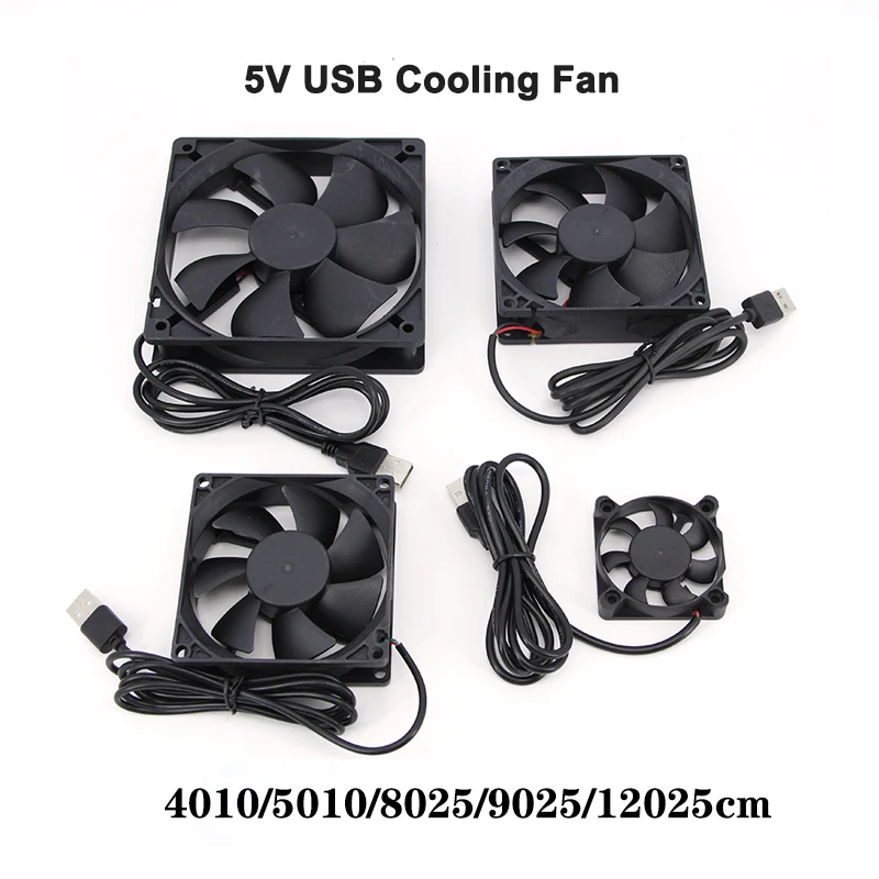 120x120x25mm 80x80x25mm 5010 9025 5V USB Power Cooling Case Fan For Receiver DVR Xbox TV Box Router A7