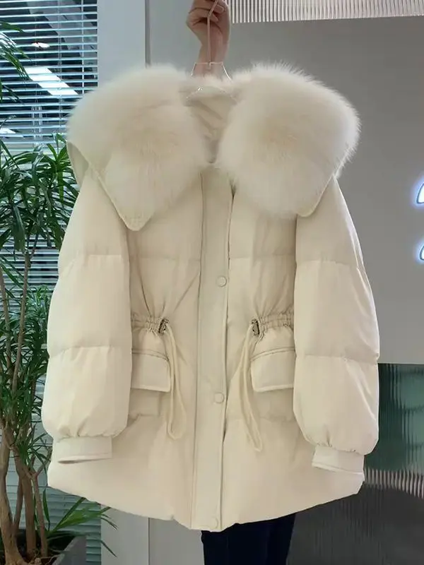 

Thickened down Cotton Jacket Women's Fashion Spring New Style Small Size Trendy Mid-Length Quilted Coat Korean Style Commute