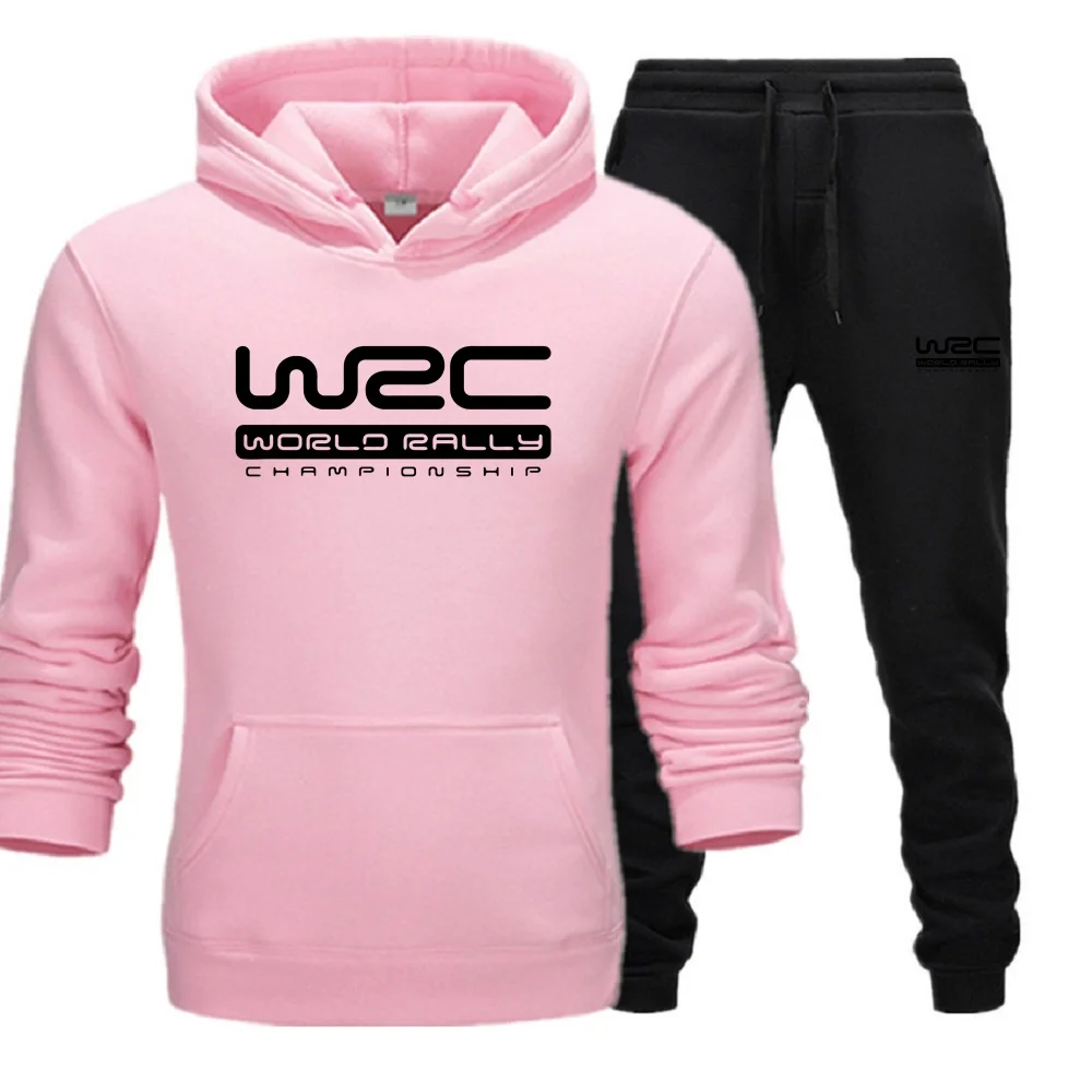 Men Women 2Pcs Sets Sweatshirt Hoodies Pants World Rally Championship WRC Male Gyms Fitness Tops Joggers Sportswear Tracksuits