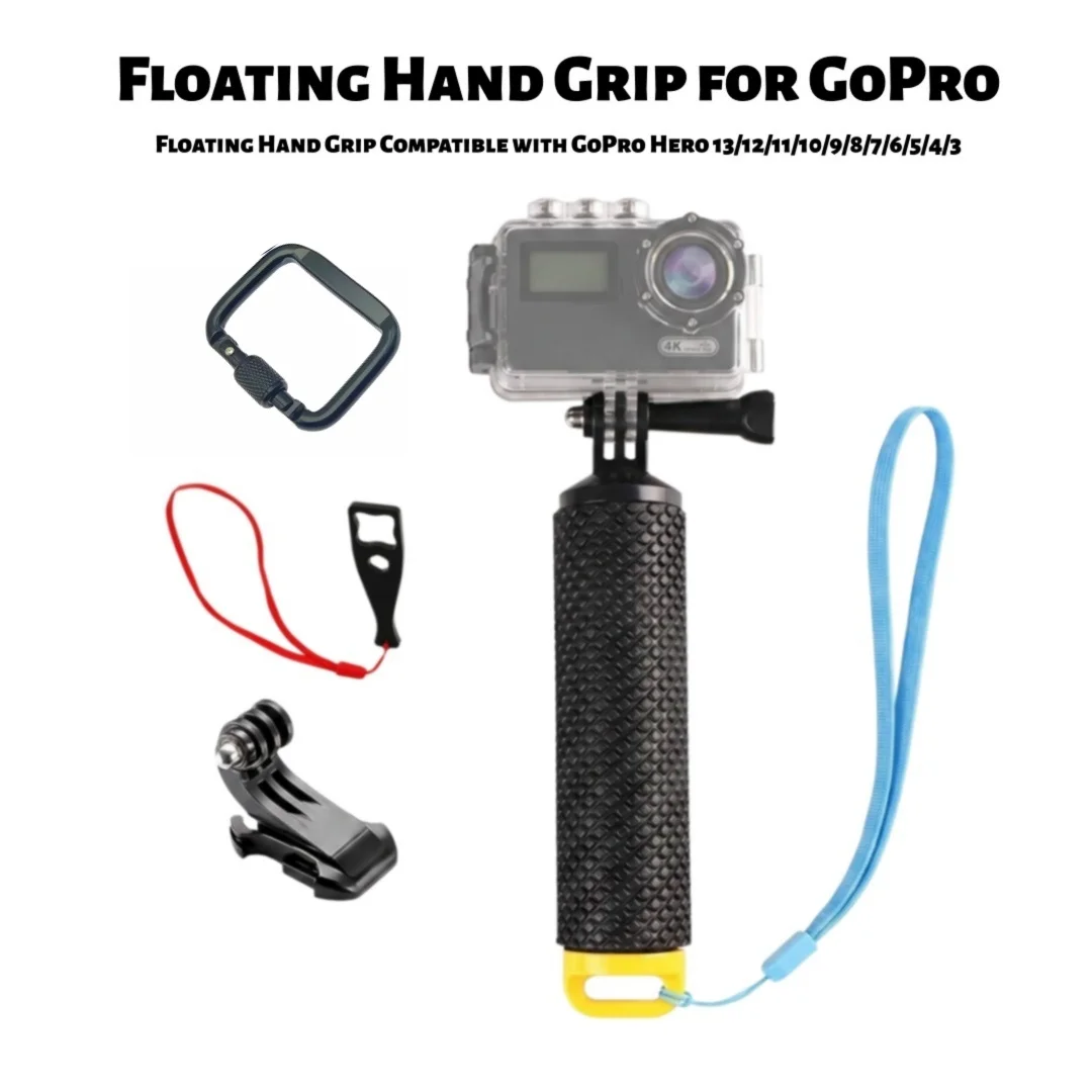 Monopé Flutuante à Prova d'Água para Câmeras de Ação Gopro Hero 13 12 11 10 9 8 7 6 5 4 3+ Session, Acessórios de Montagem para Mão e Suporte, Adequado para Snorkeling Subaquático e Esportes Aquáticos
