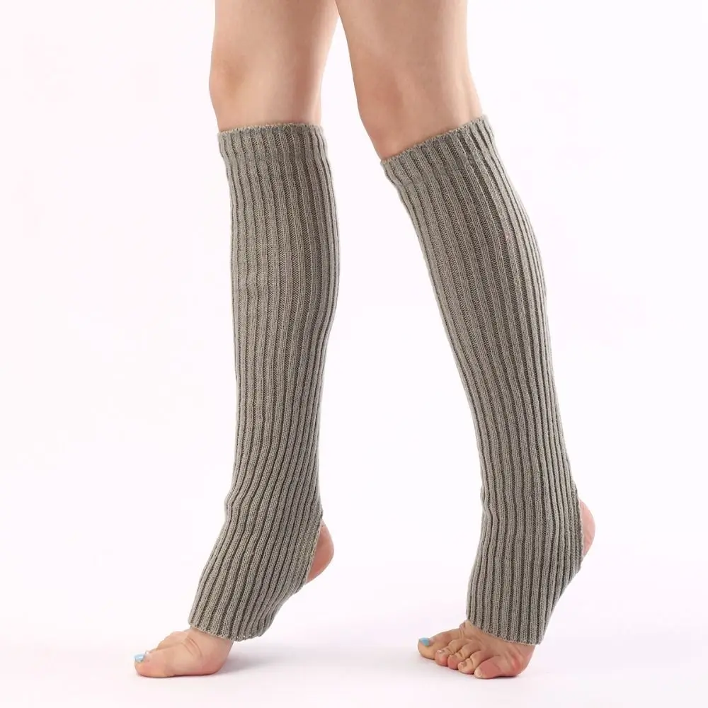 

New Solid Color Ballet Yoga Stockings Knitted Elastic Ballet Socks Step on Warm Long Tube Sock Gym