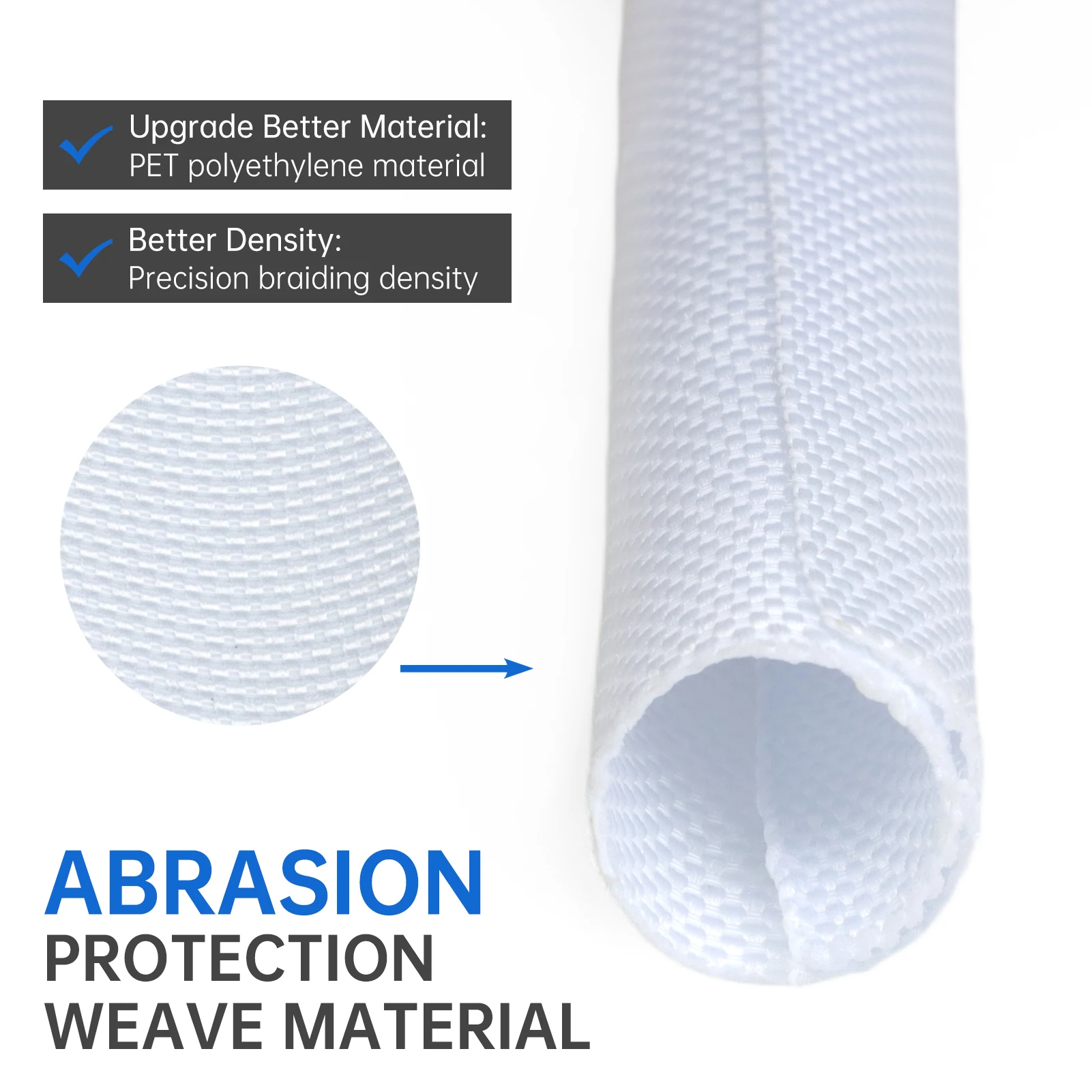 1~10m Black White 3 - 60mm Self-Closed Sleeve Loom Split Tube Wire Protector Wrap Automotive Harness PET Braided Cable Sleeving