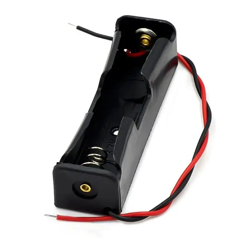 10PCS 18650 Battery Case Holder With Wire Bundle DIY Battery Storage Boxes 18650 1 Bay Cell Battery Holder