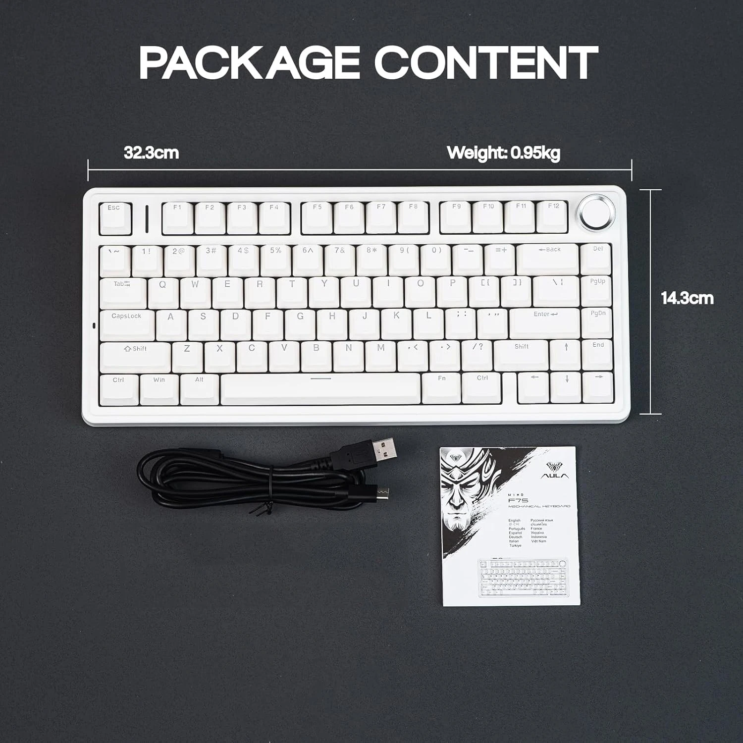 Aula F75 لوحة مفاتيح الألعاب السلكية 75% RGB الخلفية ABS Keycap طوقا هيكل لوحات المفاتيح الميكانيكية المكتبية القابلة للتبديل السريع مع مقبض