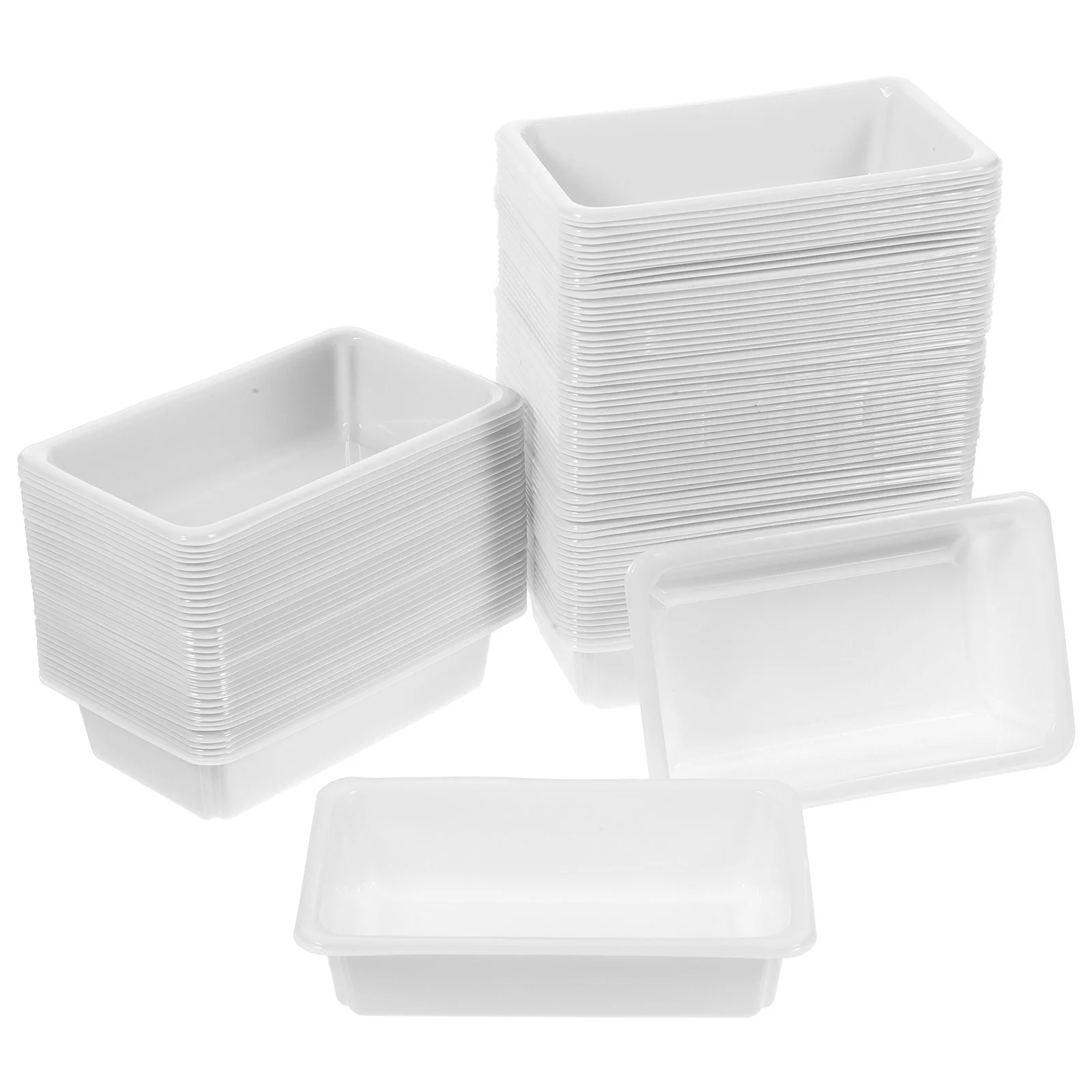 100 Pcs Dessert Tray Small Storage Trays Plastic Instrument Laboratory Equipment