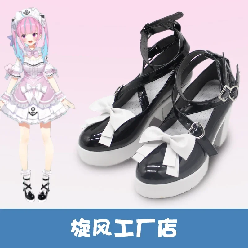 FC6Virtual มินาโตะ Aqua คอสเพลย์รองเท้ารองเท้า Hololive Akutan Aqua คอสเพลย์สําหรับ Hallowmas Party ผู้หญิงผู้ชายผู้ใหญ่ @ FC8!