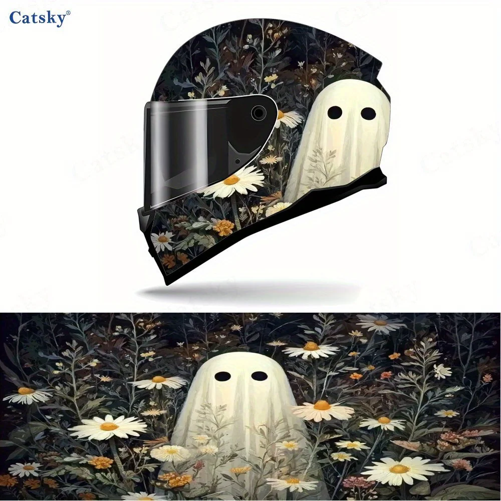 

Ghost in the Flower Patch PVC material self-adhesive waterproof motorcycle helmet sticker, paste firmly and do not fall, waterpr