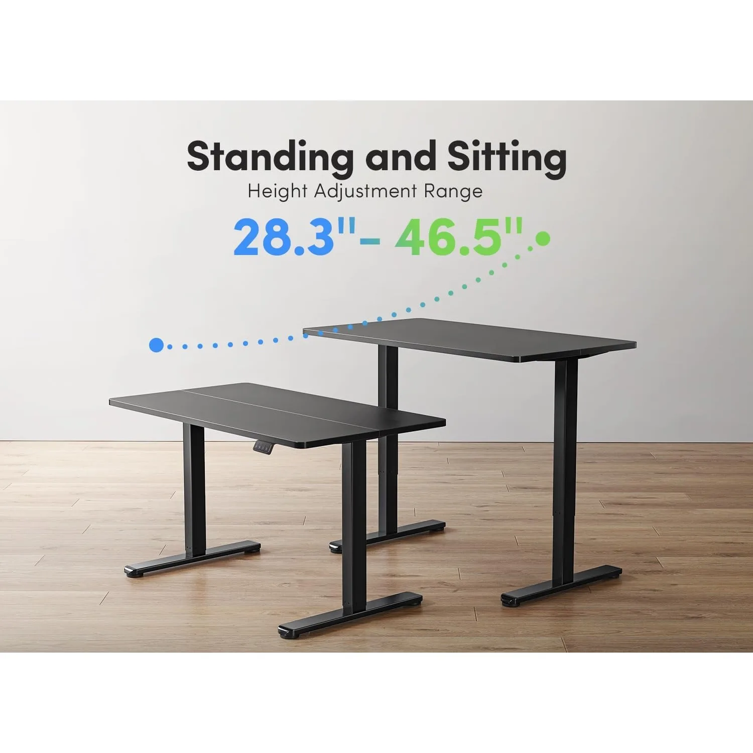 Electric Standing Desk, Height Adjustable Stand up Desk, 40 x 24 Inches Sit Stand Home Office Desk, Computer Desk, Black