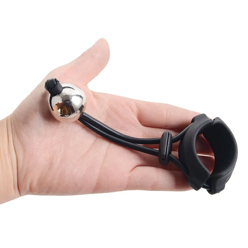 Adjustable Steel Ball Lock Fine Ring  Penis Heavy Stretcher Penis Lasting Erection Enlarger Penis Exerciser Sex Toys For Men