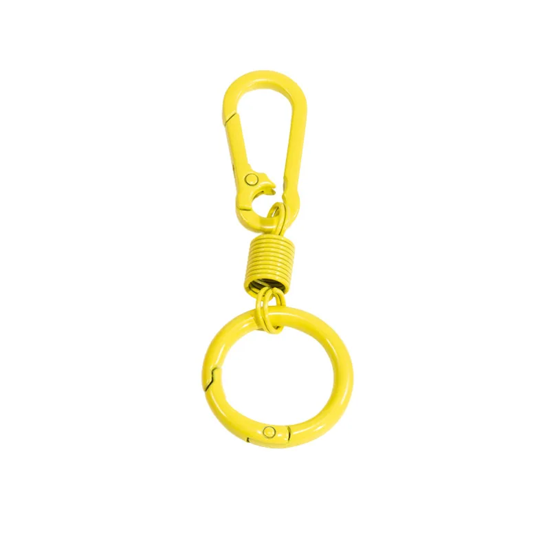 2pcs Colorful Spring Keychain Carabiner Buckle Key Rings