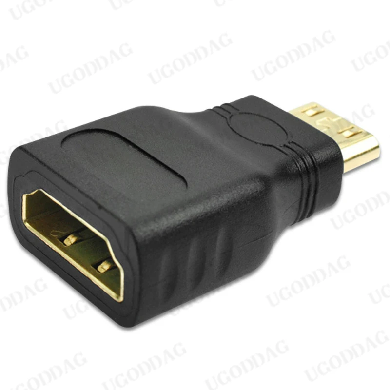 محول HDMI صغير متوافق مع HDMI ، مطلي بالذهب ، ، ملحق ثلاثي الأبعاد ، محول صوت وفيديو ، محول صوت وفيديو