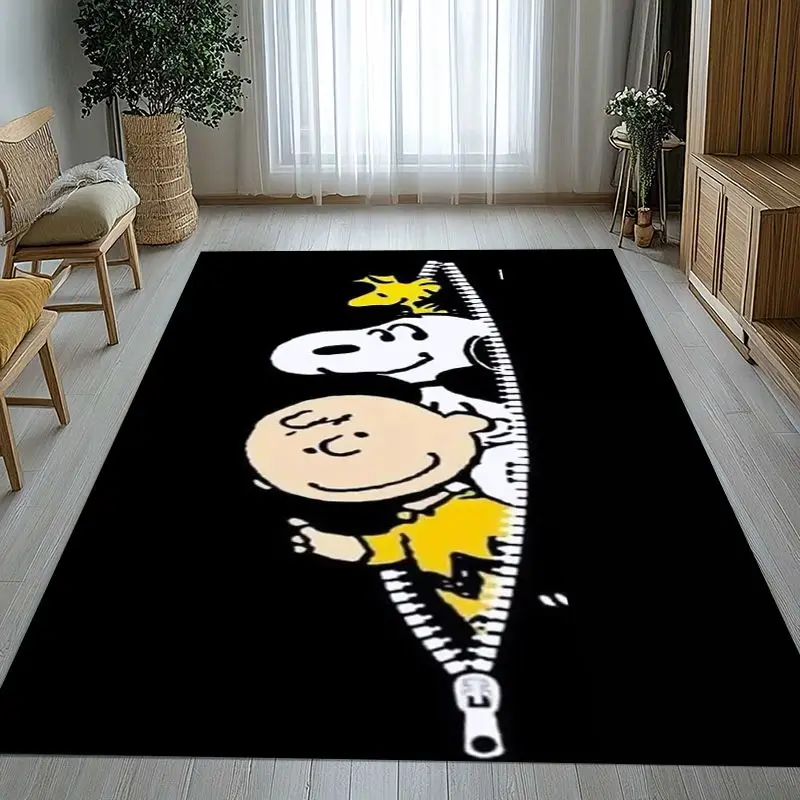 Funny S-Snoopys Dog Cartoon Area Rug,Soft Non-Slip Carpet Mat for Living Room Bedroom Playroom,Sofa Floor Rug,Home Decor Gift