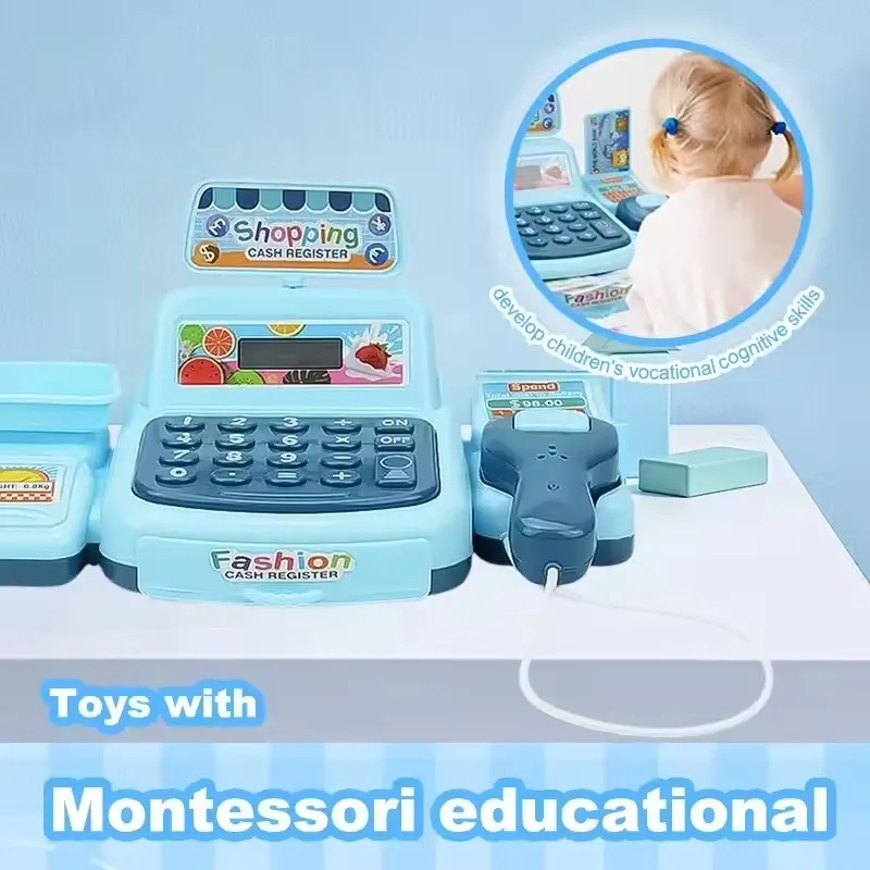 시뮬레이션 쇼핑 현금 집 장난감 전자 게임 조명 및 음향 효과 슈퍼마켓 출납원 Toysa