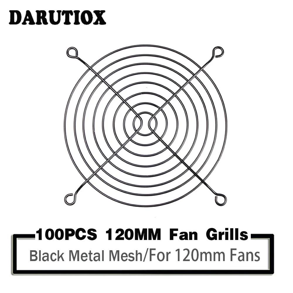 

100 Piecces Axial 120mm CPU Cooling Fan Grill Metal Wire Finger Guards 12cm 120x120mm Metal Mesh Fan Grills Protection Net