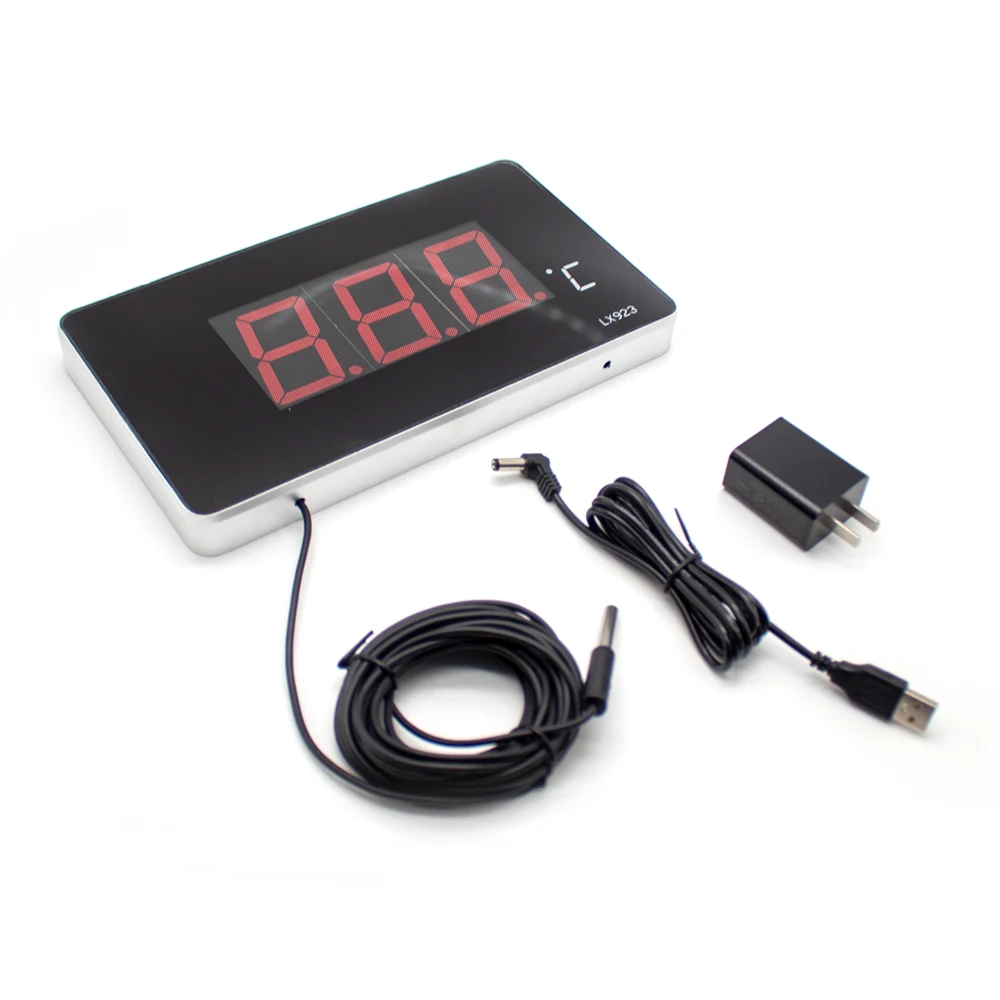 LX923 Pool Thermometer With LED Display And Waterproof Probe Thermometer For Water Fish Tank Outdoor Temperature Meter