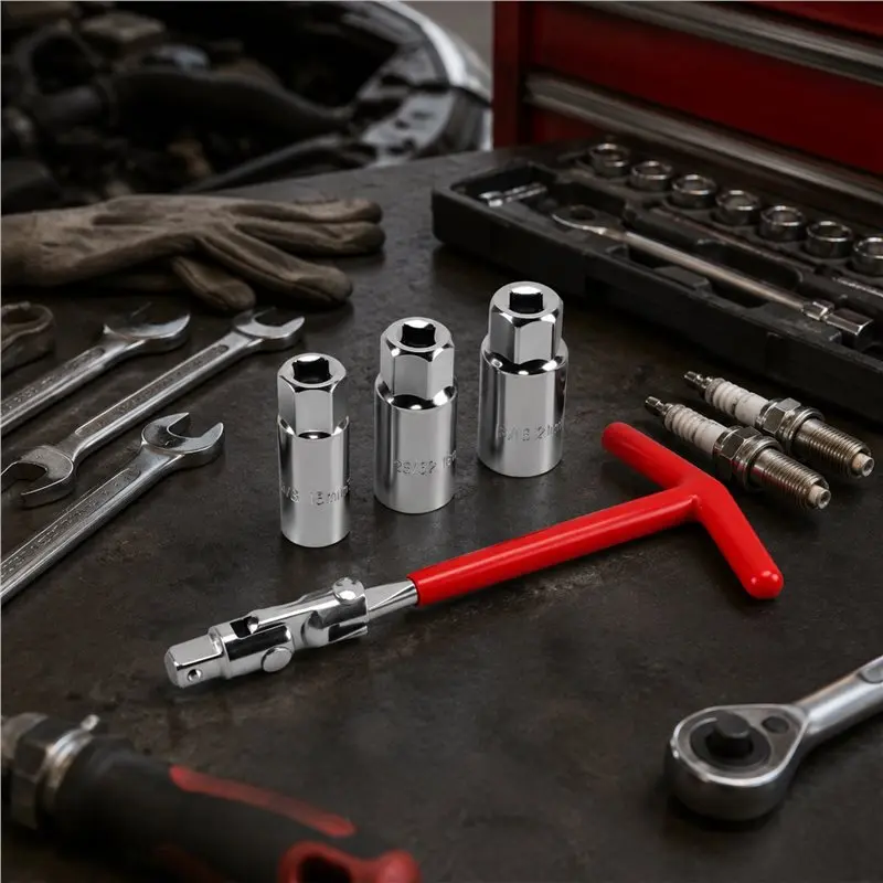 NEW HOT In Stock-4PCS T Handle Wrench Socket Removal Tool Set 16/18/21Mm Motorcycles Lawn Mowers Rotation Spark Plug Removal Han