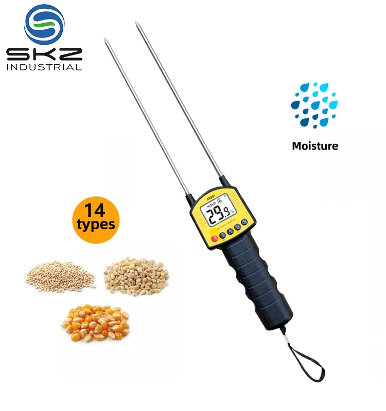 SKZ111B-5 LCD Display Digital Grain Moisture Meter Humidity Tester Contains Wheat Corn Rice Bean Peanut Moisture Mete