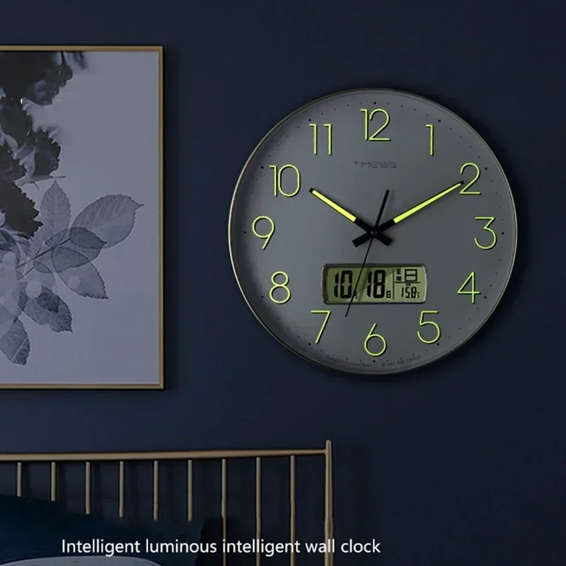 Luxury Luminous Wall Clock Modern Design Creative Silent Calendars Clcoks Wall Watches Home Decor Living Room Decoration Gift