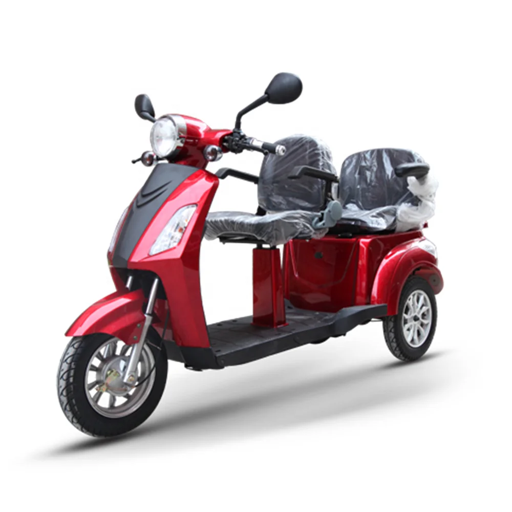 

Two seats elderly people electric three wheel scooter picking up child family travel shopping commute electric tricycle moped