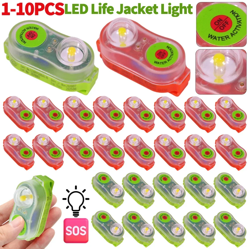 

1-10PCS Lithium Life Vest Light Emergency Signal Lamp Waterproof Conspicuous Attract Lamp Signal Light for Swimming Sea Fishing