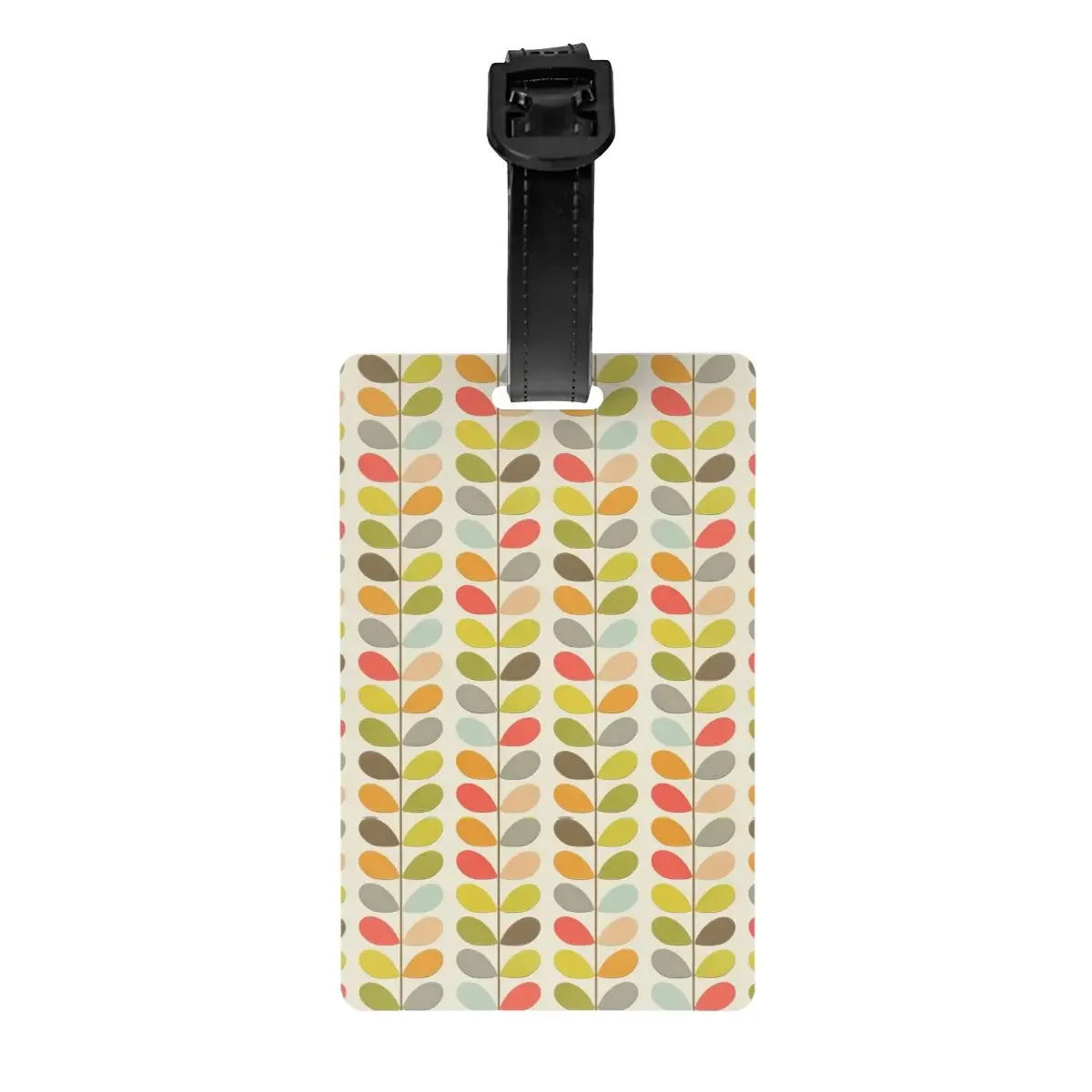 Orla Kiely Etiquetas de equipaje personalizadas, flores escandinavas, múltiples tallos, cubierta de privacidad, tarjeta de identificación con nombre