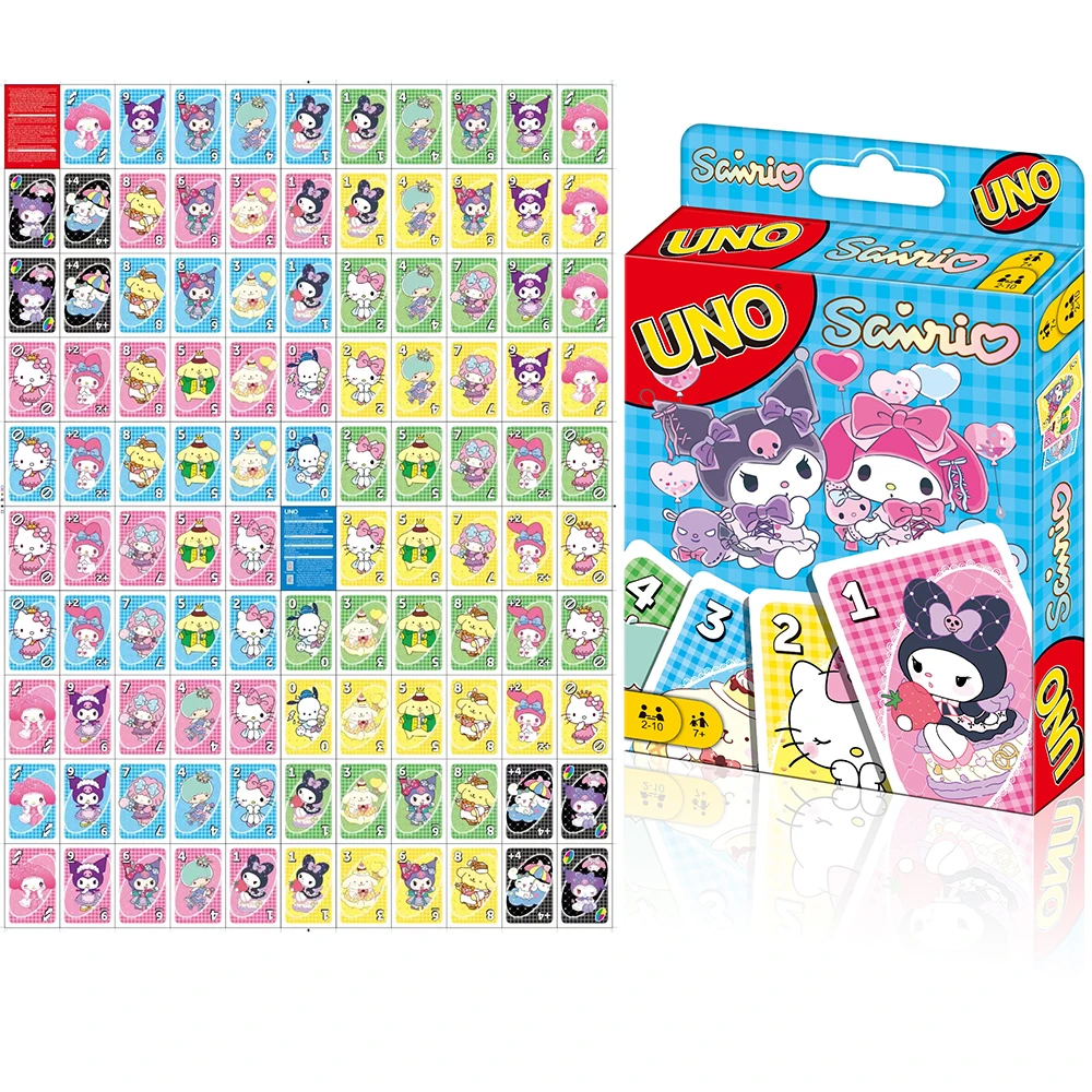 UNO Sanrio Matching Card Game Tom And Jerry Multiplayer Family Party Boardgame Funny Friends Entertainment Poker