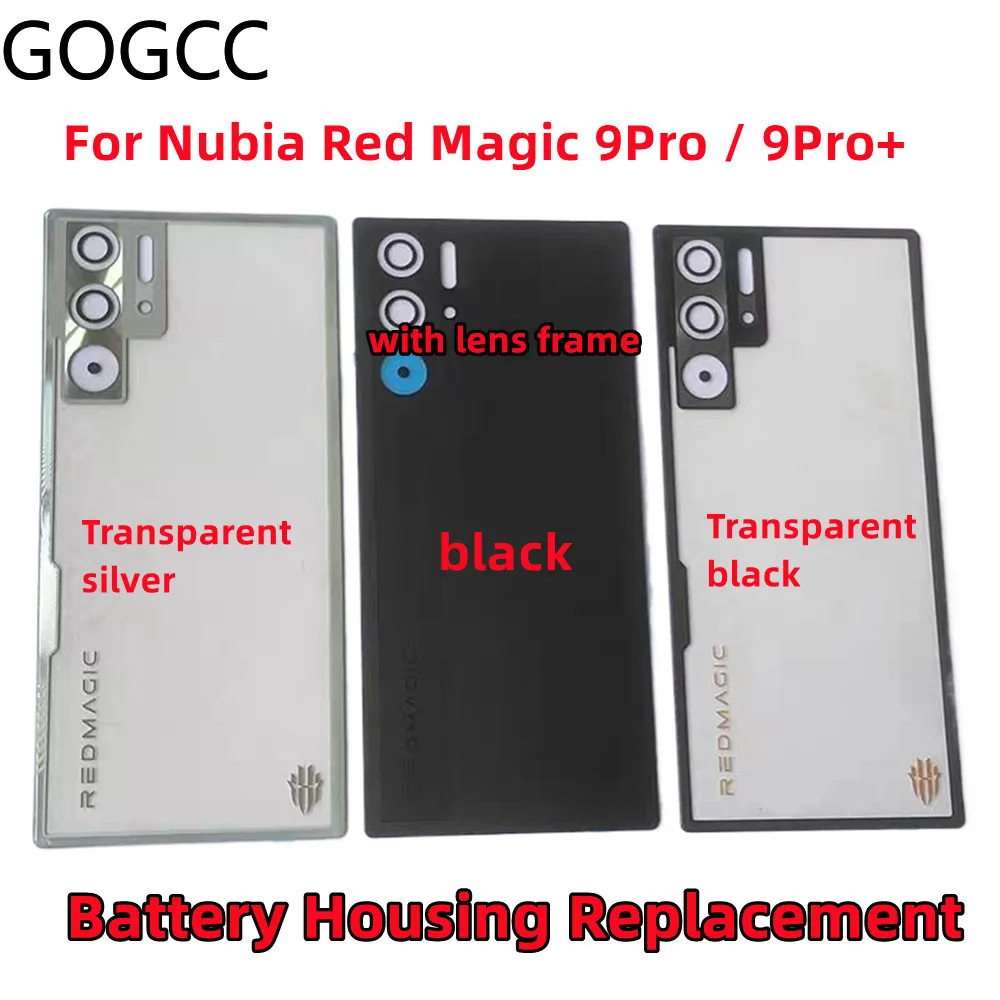 

Repair Back Cover For ZTE Nubia Red Magic 9 Pro 9 Pro+ Plus Rear Battery Glass Case Panel Lid Housing + Lens Frame Replacement