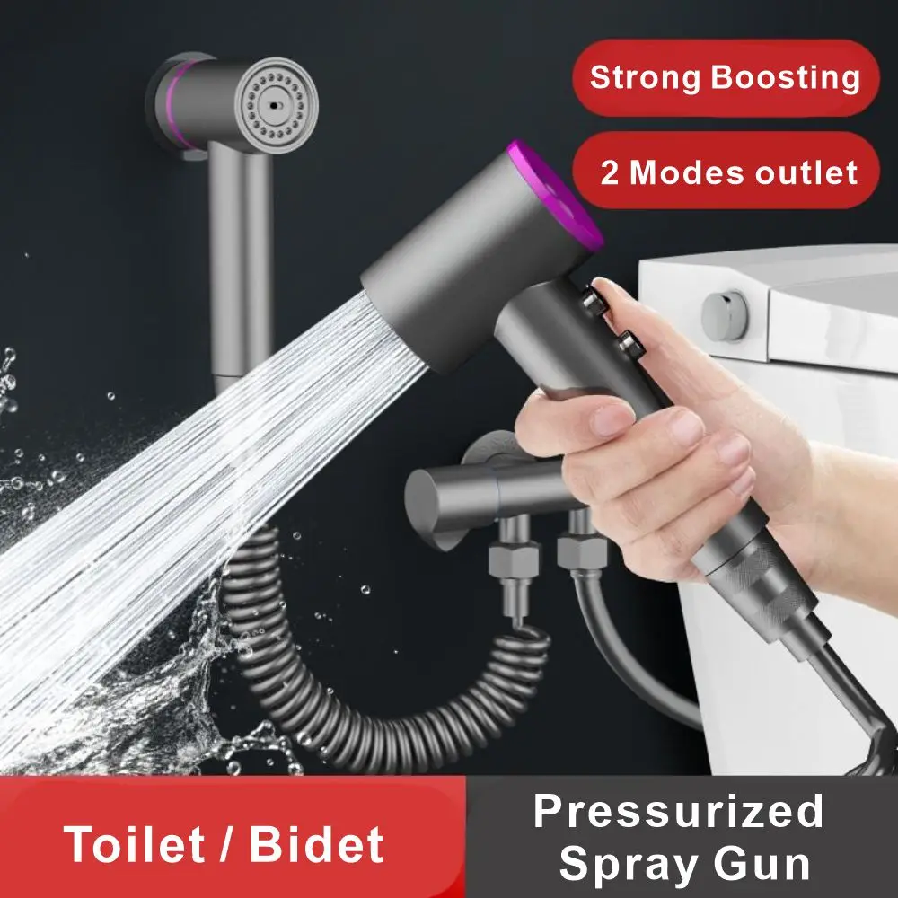 Handheld Bidet Sprayer Toilet Bidet Toilet Sprayer Set Spray Water Bathroom Shower Double Outlet Angle Valve Toilet Accessories