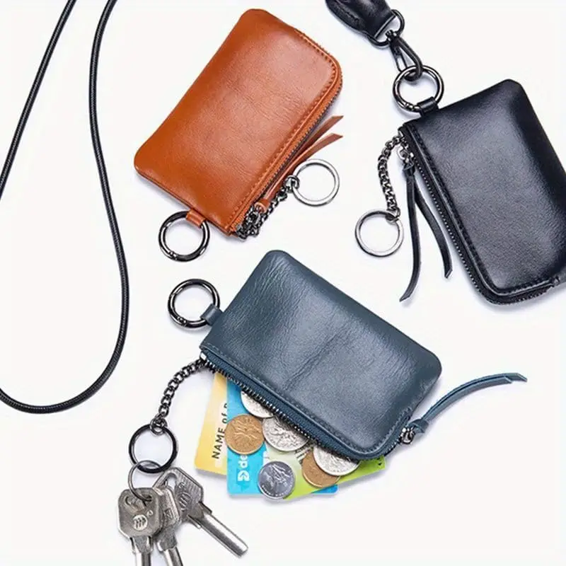 Neck Wallet Blocking Card Faux Leather Travel Pouch with Adjustable Crossbody Strap, Hands-Free Neck Purse Passport Phone Cash