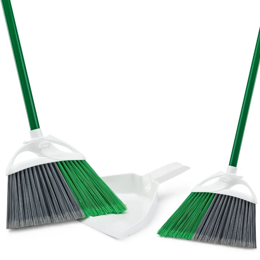 Libman Precision Angle Broom and Dust Pan Value Pack Green / White