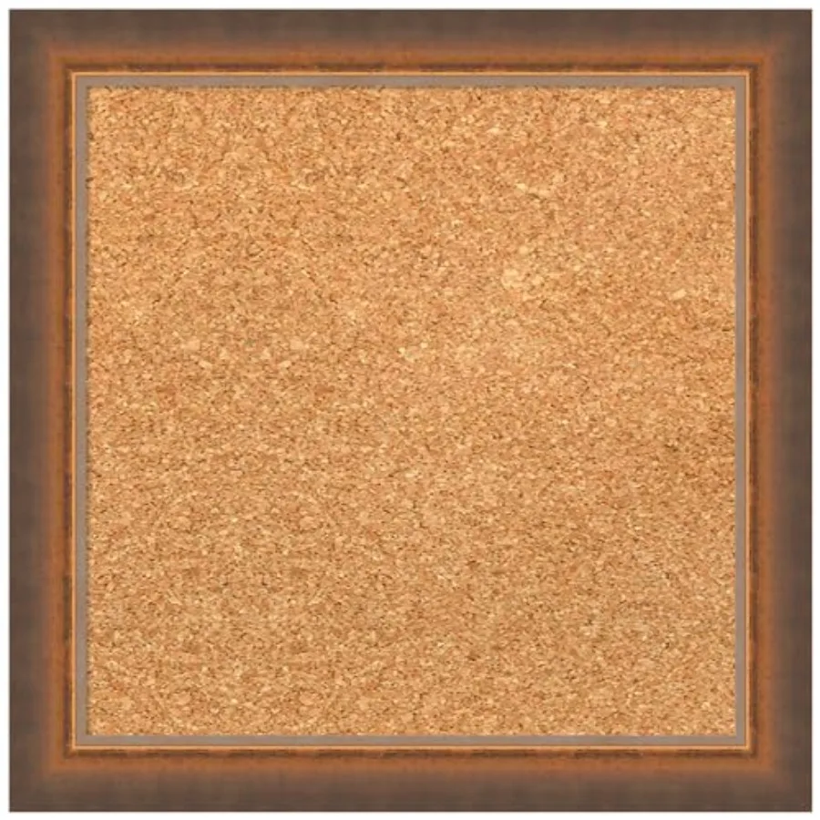 

Натуральная пробковая доска для стен 14x14, доска для заметок с бронзовой рамкой, очень маленькая пробковая доска для офиса и дома, современный декор для организации пространства